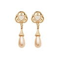 Light Luxury Faux Pearl Heart Teardrop Drop Earrings With Steel Pins Vintage Court Style view 5