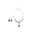 Light Luxury Copper Zircon Flower Teardrop Pendant Necklace Earrings Jewelry Set For Women view 5