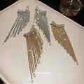 Copper Rhinestone Tassel Drop Earrings With Silver Needle Geometric Vintage Palace Style Earrings view 4