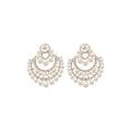 French Vintage Faux Pearl Floral Rhinestone Tassel Stud Earrings For Women view 5