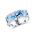 New Chinese Style Forest Orchid Iris Flower Ring For Women Fresh Chinese Painting Jewelry view 1