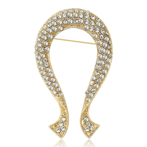 Alloy Rhinestone Ribbon Knot Brooch For Elegant Women's Apparel