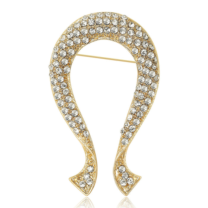 Alloy Rhinestone Ribbon Knot Brooch For Elegant Women's Apparel
