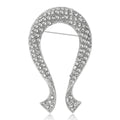 Alloy Rhinestone Ribbon Knot Brooch For Elegant Women's Apparel view 2