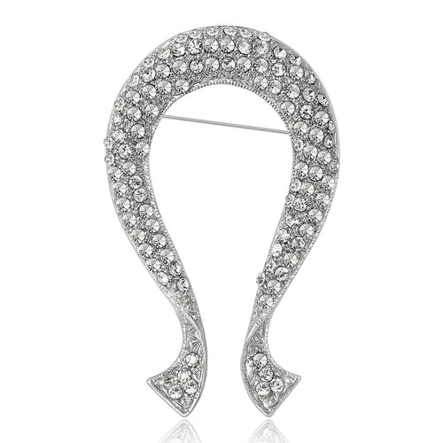 Alloy Rhinestone Ribbon Knot Brooch For Elegant Women's Apparel