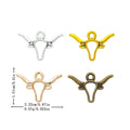 Zinc Alloy Bull Head Charm Pendant No.083953 for DIY Necklace Bracelet Jewelry Making view 1