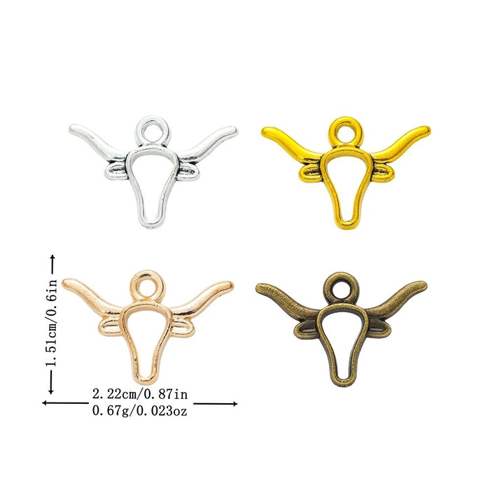 Zinc Alloy Bull Head Charm Pendant No.083953 for DIY Necklace Bracelet Jewelry Making
