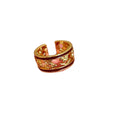 Gold Plated Copper Enamel Hollow Horse Open Ring, Minimalist Geometric Circle Ring For Women view 5