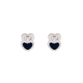 Elegant Luxury Black White Double Sided Heart Enamel Alloy Hoop Stud Clip Style Women Fashion Earrings view 5