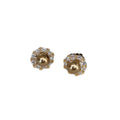 French Vintage Round Faux Pearl Zircon Stud Earrings For Women, Light Luxury Geometric Daily Style view 5