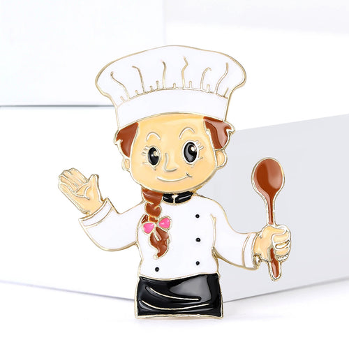 Alloy Chef Figure Brooch Creative Career Lapel Pin For Suits