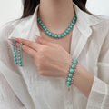 Rhinestone Inlaid Round Resin Bohemian Ethnic Jewelry Set With Necklace Bracelet Earrings For Women view 2