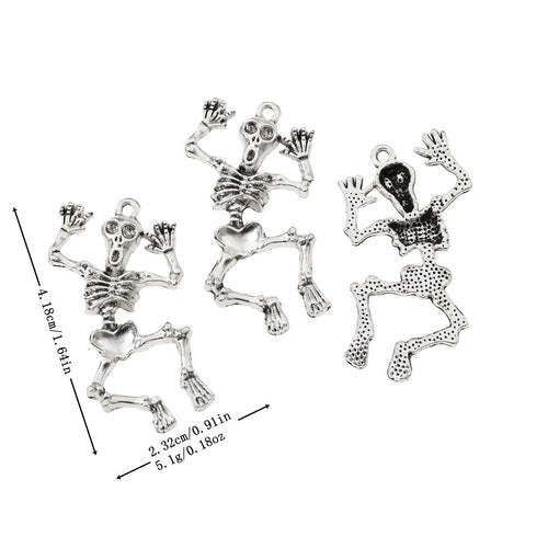 Antique Silver Zinc Alloy Skull Charm Pendant No.473412 for DIY Necklace Bracelet Jewelry Making