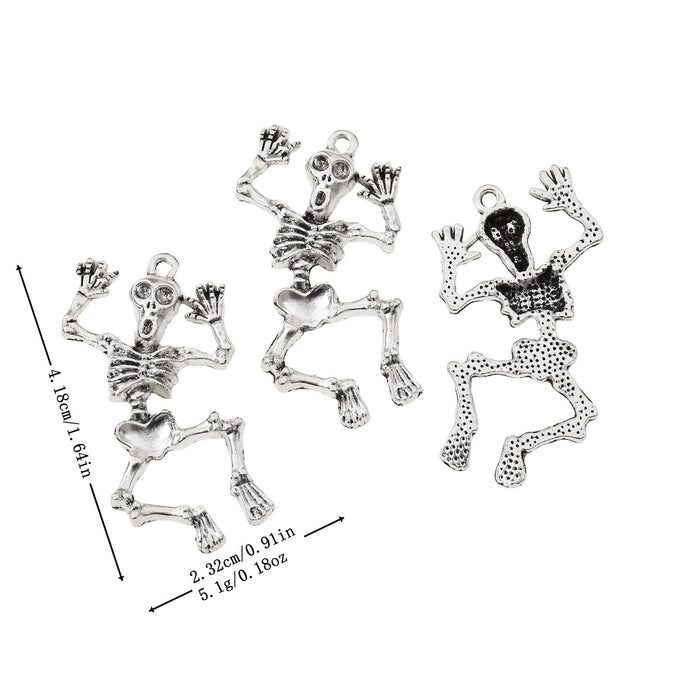 Antique Silver Zinc Alloy Skull Charm Pendant No.473412 for DIY Necklace Bracelet Jewelry Making