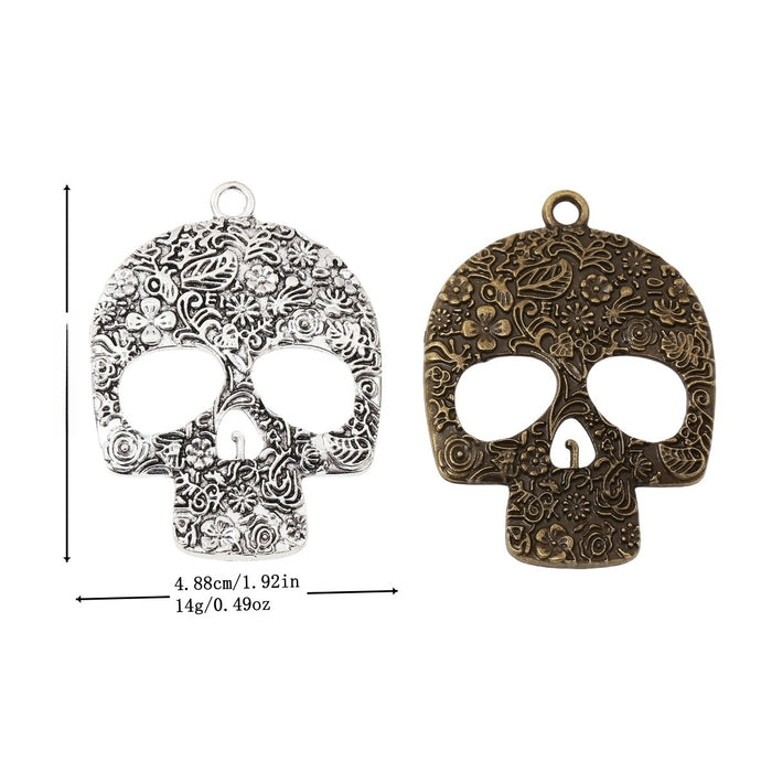 Zinc Alloy Skull Charm Pendant No.513366 for DIY Necklace Bracelet Jewelry Making