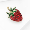 Alloy Enamel Rhinestone Strawberry Brooch Pin For Women's Blazers view 3