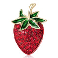 Alloy Enamel Rhinestone Strawberry Brooch Pin For Women's Blazers view 1