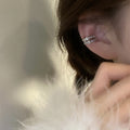 Light Luxury Copper Zircon Double Layer Geometric Circle Ear Cuff Clip-on Earrings view 2