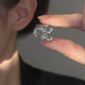Copper Zircon Flower Triple Layer Clip-on Earrings Elegant Light Luxury Ear Cuffs view 2