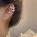 Light Luxury Copper Zircon Butterfly Clip-on Earrings Minimalist No-Piercing Cartilage Ear Cuffs view 3