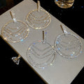 Iron Rhinestone Circle Tassel Drop Earrings Geometric Statement Stud Earrings For Women view 4