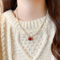 Old Money Style Faux Pearl Beaded Necklace Vintage Geometric Round Choker Collarbone Chain view 3