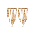 Minimalist Copper Geometric Metal Tassel Drop Earrings For Women Light Luxury Stud Style view 5