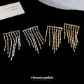 Minimalist Copper Geometric Metal Tassel Drop Earrings For Women Light Luxury Stud Style view 4