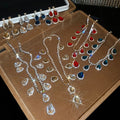 Light Luxury Palace Style Rhinestone Teardrop Iron Stud Earrings Necklace Jewelry Set view 1