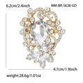 Alloy Crystal Glass Brooch For Luxury Suit And Coat Decoration view 3