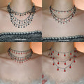 Light Luxury Faux Pearl Rhinestone Heart Necklace For Women Sweet Cool Clavicle Choker view 1