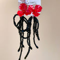 Silver Needle Rhinestone Flower Crystal Tassel Drop Earrings Chic Trendy Statement Ear Jewelry view 3