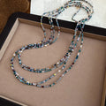Ethnic Bohemian Faux Crystal Beaded Layered Sweater Necklace Round Geometric Choker For Women view 4