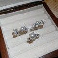 French Elegant Open Ring With Zircon And Faux Pearl Geometric Round Light Luxury Design view 2