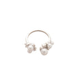 French Elegant Open Ring With Zircon And Faux Pearl Geometric Round Light Luxury Design view 5