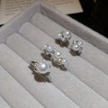 French Elegant Open Ring With Zircon And Faux Pearl Geometric Round Light Luxury Design view 4