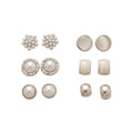 Light Luxury Faux Pearl Zircon Geometric Stud Earrings Jewelry Set For Women view 5