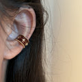 Gold Plated Copper Round Enamel Zircon Starburst Clip-on Earrings No Piercing Luxury Ear Cuffs view 1