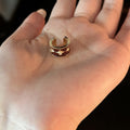 Gold Plated Copper Round Enamel Zircon Starburst Clip-on Earrings No Piercing Luxury Ear Cuffs view 4