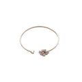 Korean Style Copper Zircon Flower Open Bangle, Elegant Minimalist Light Luxury Women's Jewelry view 5