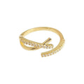 French Style Zircon Cross Open Copper Ring Minimalist Light Luxury Geometric Finger Jewelry view 5