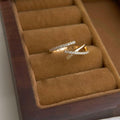 French Style Zircon Cross Open Copper Ring Minimalist Light Luxury Geometric Finger Jewelry view 4