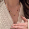 Real Gold Plated Copper Zircon Flower Necklace For Women Korean Old Money Elegant Collarbone Chain view 4
