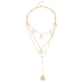 Minimalist Alloy Round Portrait Pendant Sweater Necklace For Women Light Luxury Geometric Design view 5