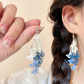 Light Luxury Hollow Butterfly Tassel Iron Drop Earrings For Women view 3