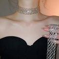 Light Luxury Iron Rhinestone Hollow Geometric Clavicle Necklace For Women view 1