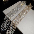 Light Luxury Iron Rhinestone Hollow Geometric Clavicle Necklace For Women view 2