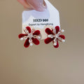 Elegant Flower Stud Earrings With Faux Pearl Zircon Accents And Silver Needle Posts view 4