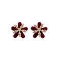 Elegant Flower Stud Earrings With Faux Pearl Zircon Accents And Silver Needle Posts view 5