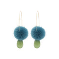 Light Luxury Contrast Pom Pom Waterdrop Alloy Drop Earrings For Women view 5